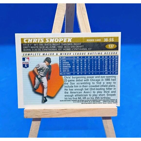 1996 1st First Topps CHROME #137 Chris Snopek RC "Iconic Set" - Picture 6 of 6